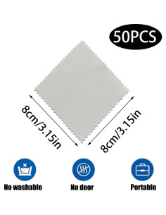 Paños de Limpieza de Joyería Wuyituart 50 Pcs 8x8 cm 2