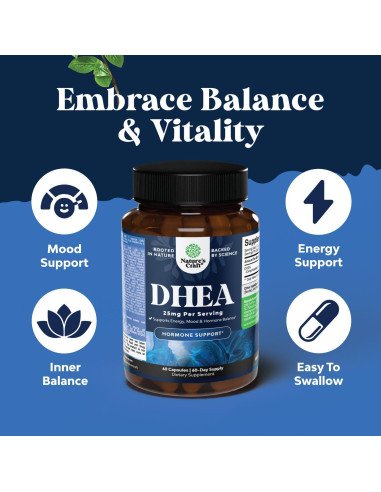 Suplemento DHEA 25mg Natures Craft - Equilibrio Hormonal 60 Cápsulas