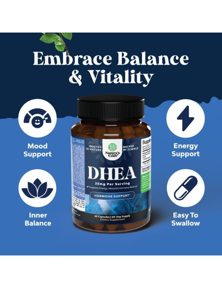 Suplemento DHEA 25mg Natures Craft - Equilibrio Hormonal 60 Cápsulas