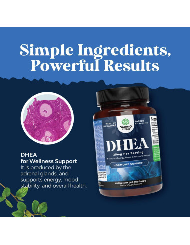 Suplemento DHEA 25mg Natures Craft - Equilibrio Hormonal 60 Cápsulas