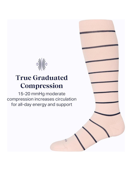Calcetines de Compresión Altos Comrad Unisex 15-20 mmHg Rayas