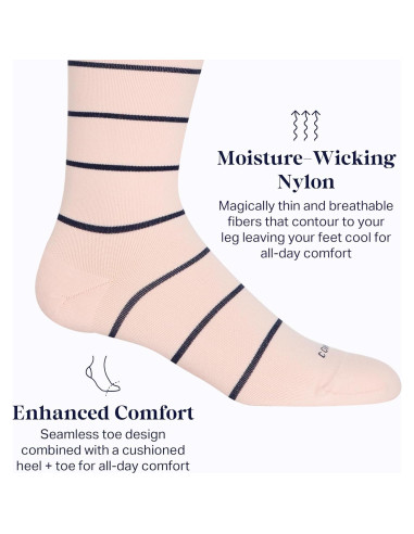 Calcetines de Compresión Altos Comrad Unisex 15-20 mmHg Rayas