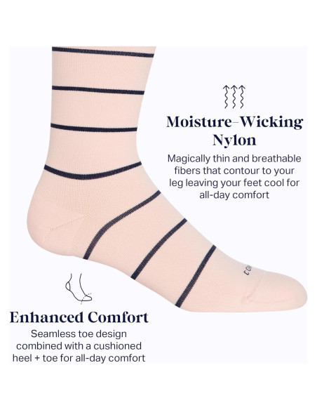 Calcetines de Compresión Altos Comrad Unisex 15-20 mmHg Rayas
