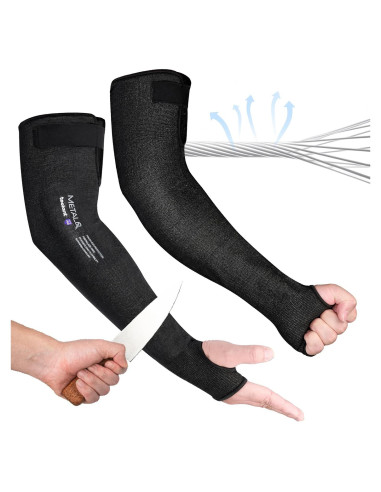 Mangas Resistentes a Cortes Toolant A6 para Jardinería - 1 Par Negro