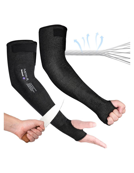 Mangas Resistentes a Cortes Toolant A6 para Jardinería - 1 Par Negro