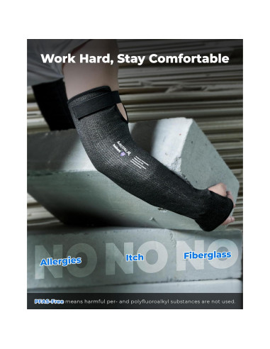 Mangas Resistentes a Cortes Toolant A6 para Jardinería - 1 Par Negro