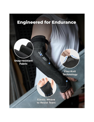 Mangas Resistentes a Cortes Toolant A6 para Jardinería - 1 Par Negro