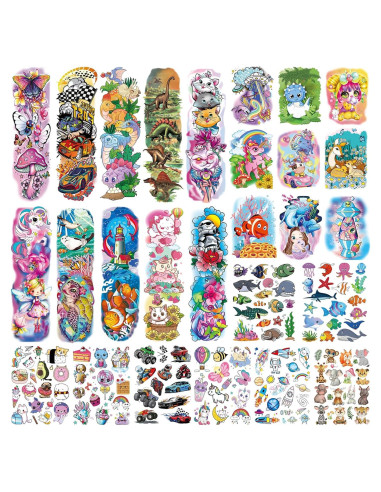 Mangas de Tatuajes Temporales Tazimi para Niños - 27 Hojas