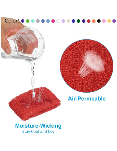 Muñequera Deportiva PATIKIL Algodón Toalla Absorbente 8x5cm