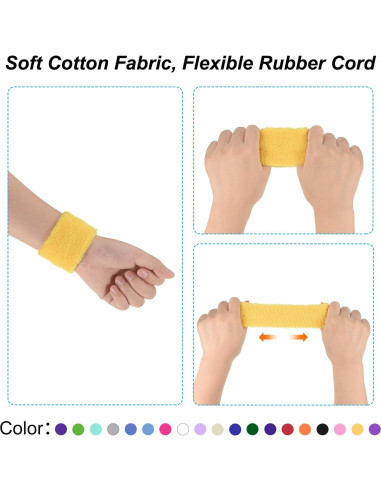 Muñequera Deportiva PATIKIL Algodón Toalla Absorbente 8x5cm