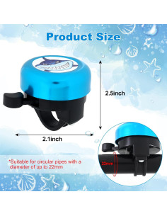 Timbre de bicicleta Vekniqo azul 6cm, sonido fuerte, fácil instalación 2