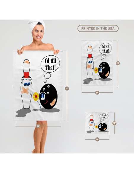 Toalla de Mano 3dRose Yo Golpeé Esa Bola de Bowling 38x56cm