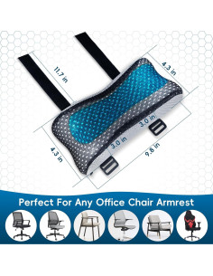 Almohadillas de Reposabrazos Ergonómicas Yazimalu con Gel Refrigerante - Juego de 2 2