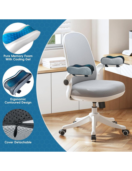 Almohadillas de Reposabrazos Ergonómicas Yazimalu con Gel Refrigerante - Juego de 2