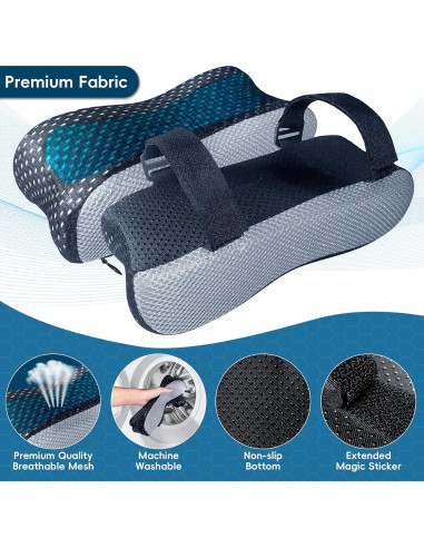 Almohadillas de Reposabrazos Ergonómicas Yazimalu con Gel Refrigerante - Juego de 2