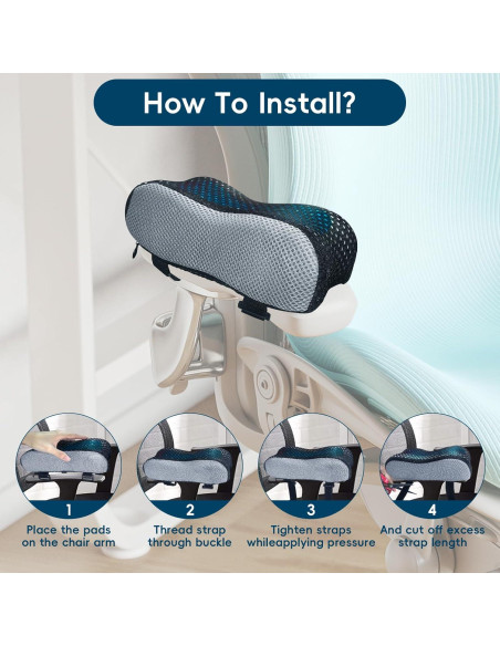 Almohadillas de Reposabrazos Ergonómicas Yazimalu con Gel Refrigerante - Juego de 2