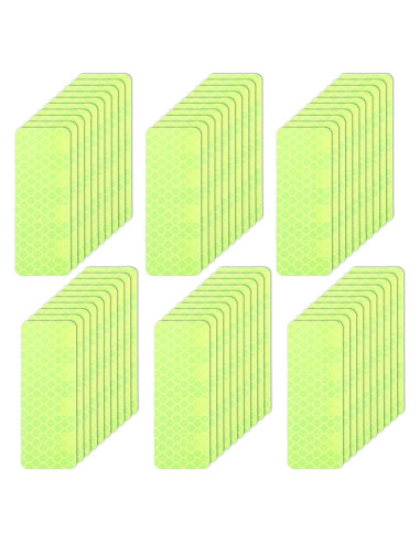 60 Calcomanías Reflectantes Verde PVC 3x8 cm Larrel