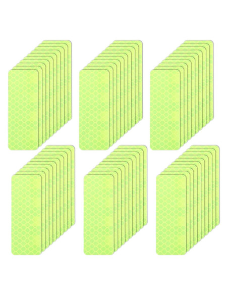 60 Calcomanías Reflectantes Verde PVC 3x8 cm Larrel