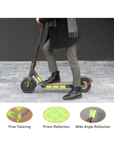 60 Calcomanías Reflectantes Verde PVC 3x8 cm Larrel