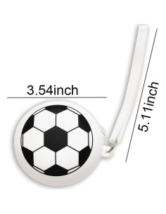 Monedero de Silicona Redondo de Fútbol Blanco y Negro 2