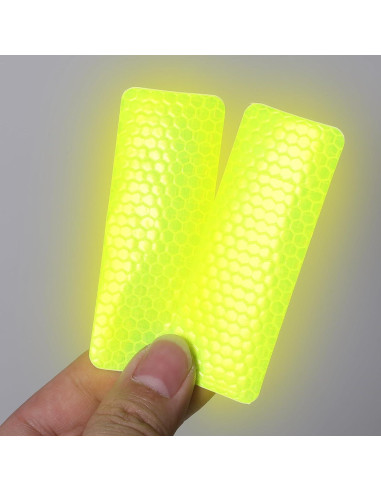 60 Calcomanías Reflectantes Verde PVC 3x8 cm Larrel
