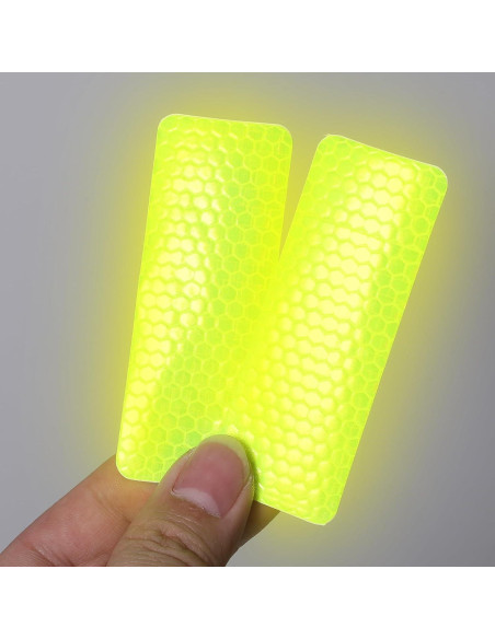 60 Calcomanías Reflectantes Verde PVC 3x8 cm Larrel