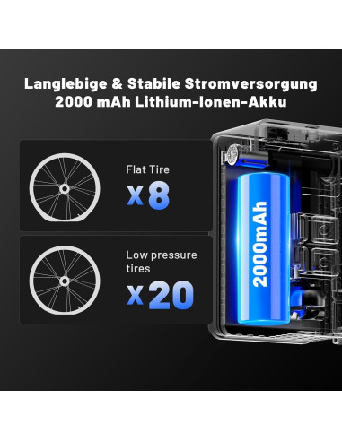 Mini Bomba Eléctrica para Bicicleta EXTOLINK WK-BL01 150 PSI