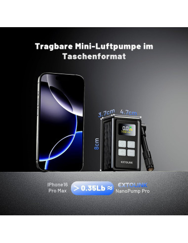 Mini Bomba Eléctrica para Bicicleta EXTOLINK WK-BL01 150 PSI