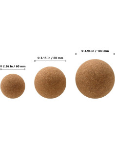 5 Bolas de Masaje de Corcho MUKLEI - 6cm, 8cm, 10cm 2