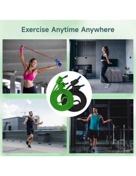 Cuerdas de Ejercicio de Flujo OMISTAR 2 Pcs 2.74m con Peso