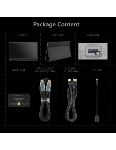 Monitor Portátil 15.6" PEPPER JOBS XtendViz XV1610F FHD 1080P