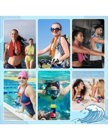 BBTO 24 Toallas Enfriadoras y Bolsas Impermeables para Teléfono