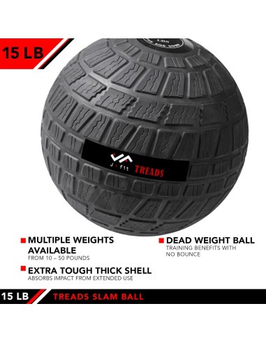 Bola de Slam JFIT 10 LB (4.54 kg) Goma Antideslizante