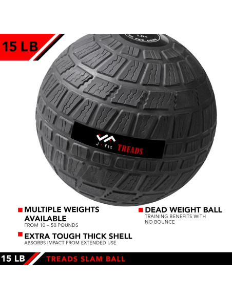 Bola de Slam JFIT 10 LB (4.54 kg) Goma Antideslizante