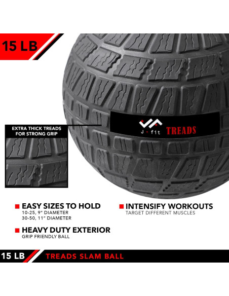 Bola de Slam JFIT 10 LB (4.54 kg) Goma Antideslizante