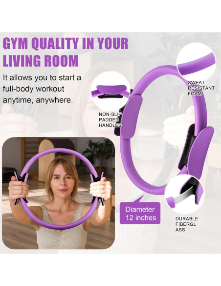 Kit de Pilates Silipull para Mujeres - Anillo y Pelota 35.56cm