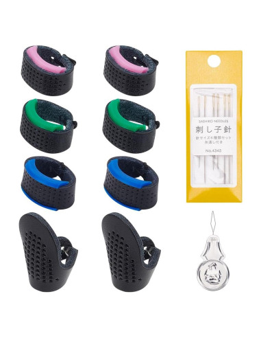 Juego de Agujas Sashiko FREEBLOSS 15pcs con Dedales