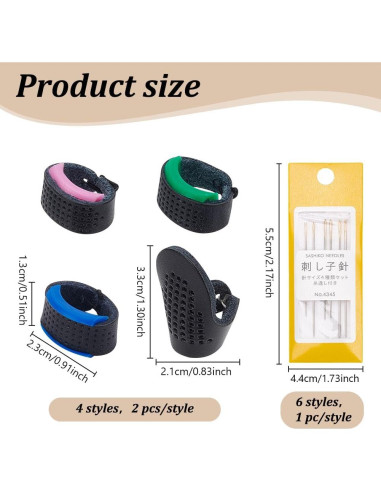 Juego de Agujas Sashiko FREEBLOSS 15pcs con Dedales