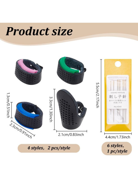 Juego de Agujas Sashiko FREEBLOSS 15pcs con Dedales