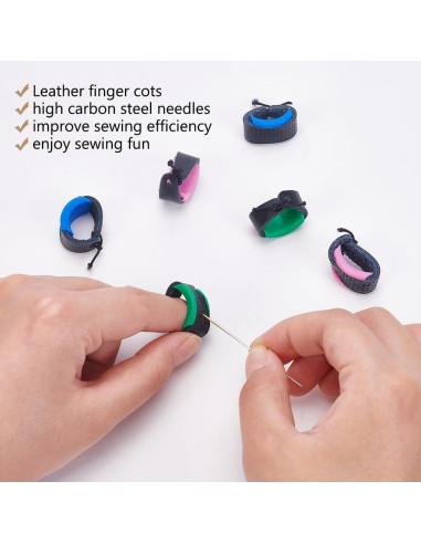 Juego de Agujas Sashiko FREEBLOSS 15pcs con Dedales