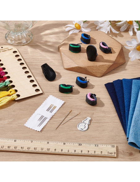 Juego de Agujas Sashiko FREEBLOSS 15pcs con Dedales