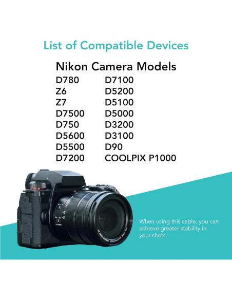 Cable de Control Remoto Foto&Tech N3 4.57m para Nikon