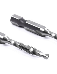 Juego de 5 Brocas y Machos de Rosca HSS 6.35mm con Estuche 2