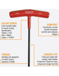 Juego de 8 Mangos en T Hexagonales Bondhus 15289 15.24 cm 2