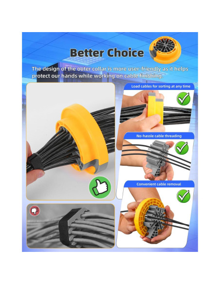 Peine de Cable Hixeto para Cables de Red hasta 9.15 mm