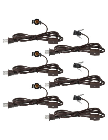 6 Piezas Cable de Lámpara de Sal Macarrie 1.8m E12 con Interruptor