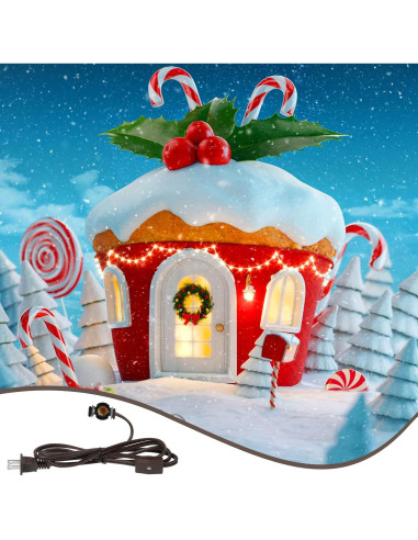 6 Piezas Cable de Lámpara de Sal Macarrie 1.8m E12 con Interruptor