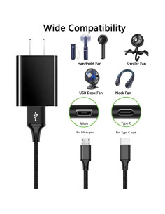 Cargador USB AC Boda para Ventilador de Cochecito 1.22m 2