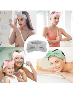 Diademas de Moño Multicolor - 4 Piezas de Microfibra para Ducha y Maquillaje 2