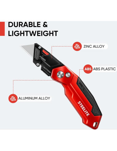 Cuchillo Utility Plegable STEELITE con 10 Cuchillas Extra